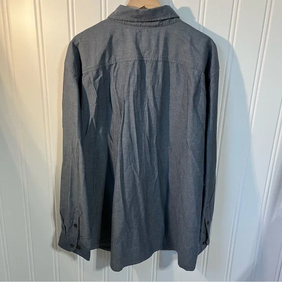 Carhartt Blue Chambray Button-Up Shirt in Denim Blue Color Men’s 3XL Loose Fit - Picture 6 of 8